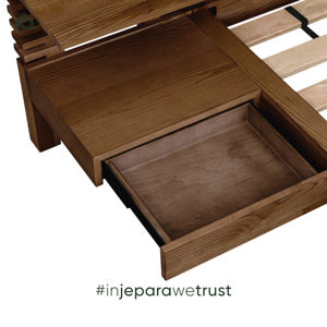 Cadre de lit double en teck massif sur mesure, sculpté à la main, confortable, moderne, minimaliste, mobilier indonésien OEM ODM - Mai - Product Image 4