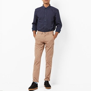 Pantalon Chino Droit Homme Haut de Gamme Durable Coupe Classique Extensible avec Logo Nouveau Look Taille Élastique Lavage Clair Article de Marque - Product Image 1