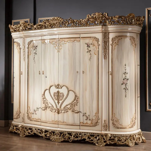 Ensemble de chambre à coucher de luxe en bois d'acajou sculpté à la main, style palais français, livraison gratuite, meubles d'hôtel fabriqués en Indonésie - Product Image 6