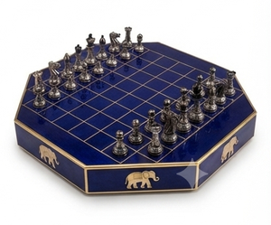 Juego de Ajedrez de Metal con Acabado Brillante, Diseño Tradicional, Escultura Decorativa, Regalo, Juego Hecho a Mano para Mesa - Product Image 6