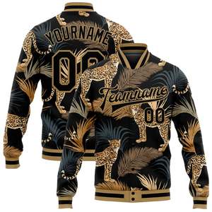Custom Sublimation Leopard Print Varsity Jacket Men Letterman Jacket Streetwear Fashion Bomber Jacket with Animal Pattern - Product Image 4