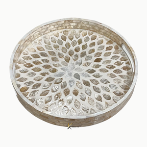 Bandeja de Servir de Madera de Lujo, Ecológica, Portátil, con Diseño de Nácar Blanco, Personalizable OEM/ODM, para Presentación de Alimentos, Venta al Por Mayor - Product Image 2