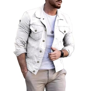 Streetwear vintage pour hommes, vêtements d'extérieur, vestes décontractées en denim délavé avec fermeture éclair, col rabattu, manteaux en jean surdimensionnés pour le printemps et l'automne - Product Image 5