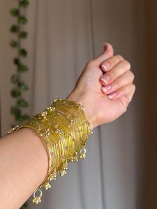 Bracelets en verre décoratifs faits à la main au Pakistan, fabrication professionnelle, bracelets kashmiris pour femmes, vente en gros, bracelets en forme de goutte de pluie, bijoux - Product Image 2