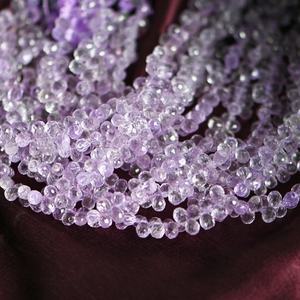 Améthyste rose brésilienne gouttes à facettes perles 5X7MM perceuse latérale pierre de forme élégante pour la fabrication de bijoux - Product Image 4