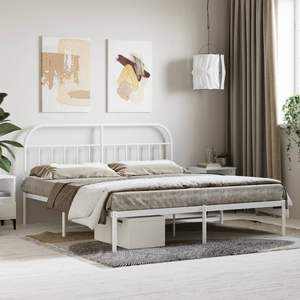 Base de Cama Doble de Acero con Recubrimiento en Polvo Blanco, Categoría de Productos de Camas Metálicas - Product Image 1