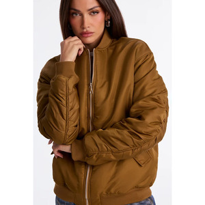 Wholesale Ladies Cropped Zip up Bomber <b>Jackets</b> <b>Windbreaker</b> <b>Women</b> Bomber With Hood Casual Travel - Product Image 3