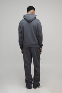 Ensemble de survêtements en coton lourd écologique à capuche personnalisé, décontracté, chaud, doux, sweat-shirts de fitness, pantalons de survêtement - Product Image 2