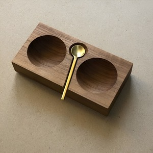 Mango Wooden Material Small Travelling Bowl Brown Polished With Golden <b>Spoon</b> Top Quality Bowl - Product Image 2