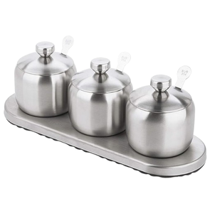 Bol à sel en acier inoxydable plaqué cuivre, récipient moderne, pot à sucre en acier, fabriqué en Inde - Product Image 2