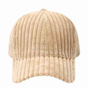 Casquette de baseball populaire en velours côtelé couleur unie à 6 panneaux, automne-hiver, épaisse, chaude, coupe-vent, tendance - Product Image 5