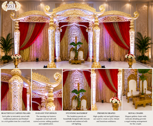 Mandap Tradicional con Diseño de Bigote y Escenario para Bodas Indias, Mandap Real Más Vendido para Bodas de Destino, Mandap de Boda Ajanta - Product Image 3