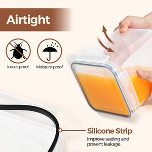 Set di 2 Contenitori per Zucchero di Canna da 2,5L/2,6Qt in Terracotta, Ermetici per Alimenti con Coperchi, Salva-Zucchero in Plastica - Product Image 5