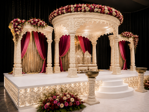 Fabricante de Mandaps de Lujo para Bodas Hindúes, Mandap Imperial de Marfil Tallado para Bodas de Destino en Australia - Product Image 2