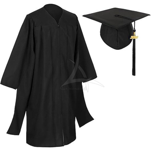 Túnica de Graduación Negra Unisex con Birrete y Borla de Poliéster para Adultos, Ideal para Ceremonias - Product Image 6