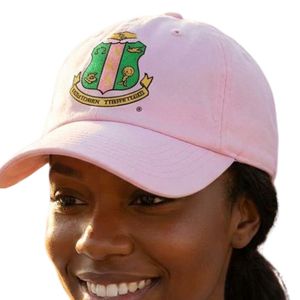 Gorra de Béisbol Ajustable de Algodón con Escudo Bordado Rosa de la Hermandad Griega AKA para Mujer, Ideal para Uso Exterior - Product Image 3
