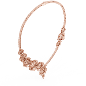 Collier de luxe en or rose avec diamants pour femme, pendentif élégant, bijoux pour mariage, fête, anniversaire, cadeau disponible - Product Image 2