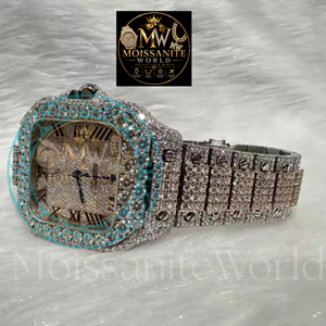 Reloj Analógico de Lujo Clásico Premium con Moissanita y Cuarzo, Edición Limitada, Esfera Cuadrada, Números Romanos, Correa de Acero Inoxidable - Product Image 4