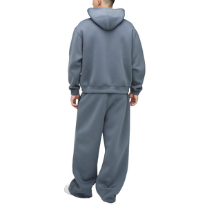 Ensemble de survêtement oversize à capuche délavé à l'acide, deux pièces, avec logo personnalisé, streetwear homme, pull uni, écologique - Product Image 2