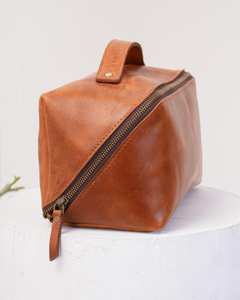 Trousse de Toilette en Cuir Véritable pour Homme, Trousse de Voyage, Trousse de Rasage, Grande Pochette Organisateur de Cosmétiques, Vente en Gros US TYG-0127 - Product Image 5