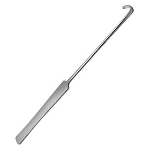 Spay Snook <b>Hook</b> 8 Inch Curved Veterinary Spay Instrument 5–6mm Blunt Tip Flat Handle Stainless Steel Animal Surgery Tool - Product Image 2