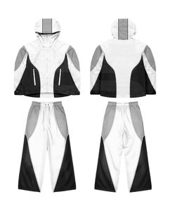 Survêtement coupe-vent de haute qualité pour homme, pantalon et veste à capuche, 100% nylon, panneaux intérieurs en mesh, coupe-vent surdimensionné. - Product Image 4