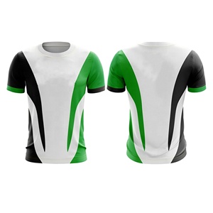 Custom Sublimation <b>Soccer</b> Jersey Men White Green Black Short Sleeve Crew Neck Moisture Wicking Polyester Teamwear Shirt - Product Image 3
