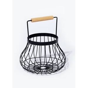 Modern Artistic <b>Black</b> Metal Wire <b>Storage</b> <b>Basket</b> Minimalist Square Fruit Bowl Countertop Organizer Holder - Product Image 3