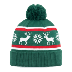 Gorro de Punto con Diseño de Reno Navideño y Copos de Nieve, Gorro de Lana Grueso y Cálido para Invierno, Gorro Decorativo para Fiestas - Product Image 3