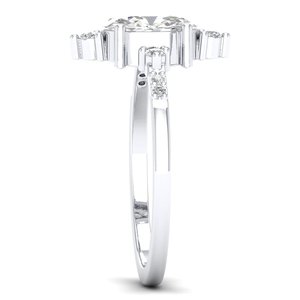 Anillos de compromiso REYES de lujo en oro sólido de 14K con moissanita de corte ovalado de 1.36 quilates para mujer, regalo de boda perfecto, joyería fina. - Product Image 3