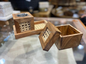 Nuevo juego de quemador de incienso hecho a mano de madera y ratán, juego completo de quemador de Bhakhoor con caja a un precio muy económico. - Product Image 3