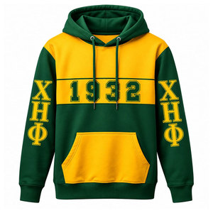 Chi Eta Phi <b>Hoodie</b> <b>Men's</b> Green <b>Yellow</b> Color Blocking Sublimation Print Regular Fit Casual Autumn Wear <b>Hoodie</b> - Product Image 5