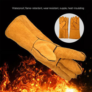 Guantes de Soldadura de Cuero Resistentes al Desgaste y Duraderos, Guantes de Trabajo de Seguridad de Metal para Trabajo Pesado - Product Image 4