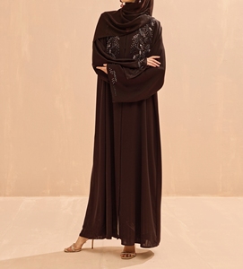 Wholesale Dubai Beautiful Black Traditional Islamic Women's Saudi Arabian <b>Abaya</b> Spring Polyester Breathable Ankle Length Muslim - Product Image 6