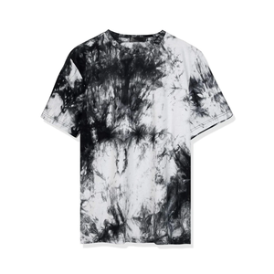 T-shirt oversize pour homme, noir et blanc, tie-dye, manches courtes, col rond, streetwear - Product Image 3