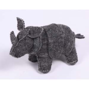 Feltandwool - Juguetes de Animales de Fieltro, Rinoceronte y Otros Animales, Hechos a Mano, para Niños, 5 Piezas - Product Image 1