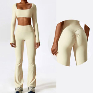 Women Bell Bottom Yoga <b>Leggings</b> Custom High Waist <b>Flared</b> Pants OEM ODM Wholesale Sportswear Manufacturer Factory - Product Image 6