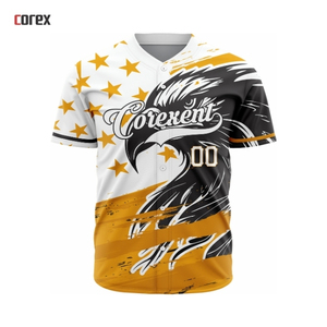 Maillot de baseball Corexent pour homme, imprimé sublimation, polyester respirant, manches courtes, toutes saisons, coupe classique, tenue d'équipe - Product Image 3