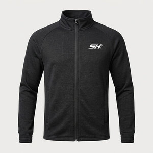 Black Color Jacket For Men's UPF 50+ Protection 4 Way Stretch Solid Color Pattern <b>Plain</b> Dyed Polyester Jacket Low Price - Product Image 1