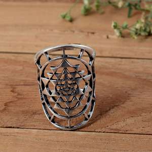 Anillo de Plata de Ley 925 Hecho a Mano para Artritis, Mandala Sri Yantra, Soporte Completo para Dedos PIP SIP - Product Image 5