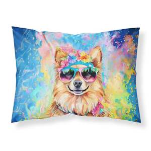 Poméranie Hippie Dawg oeuvre décorative taie d'oreiller légère et Super douce facile d'entretien taille Standard housse de coussin - Product Image 1