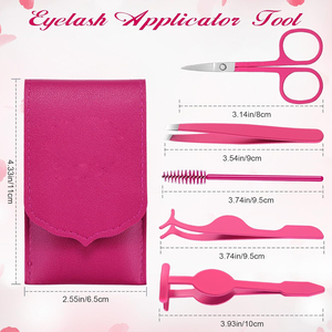 Hasni Surgical CE Certified Eyelash Applicator <b>Tool</b> Set Stainless Steel Eyelash Extension Tweezer Scissors Brush Reusable <b>Tool</b> - Product Image 5