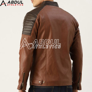 เสื้อแจ็คเก็ตหนังผู้ชายสำหรับฤดูหนาว ดีไซน์เนอร์คุณภาพสูง หนังแท้ สไตล์ไบค์เกอร์ เหมาะสำหรับคนรักแฟชั่นและการสวมใส่กลางแจ้ง - Product Image 3