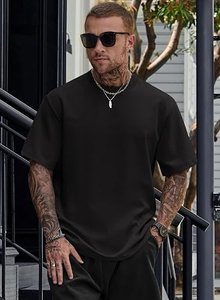 เสื้อยืดโอเวอร์ไซส์พรีเมียมสำหรับผู้ชาย ผ้าฝ้าย 100% เนื้อหนา ทรงหลวม สไตล์สตรีทแวร์ลำลอง ผู้ผลิต OEM - Product Image 4