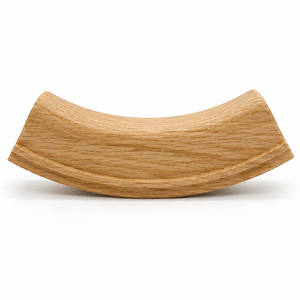 Conector de Barandilla Curva de Madera de Roble Macizo con Acabado Natural - Product Image 1