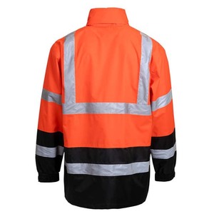 Chaqueta de Trabajo Reflectante de Alta Visibilidad Naranja y Negra con Bolsillo, Chaqueta de Trabajo Unisex - Product Image 2