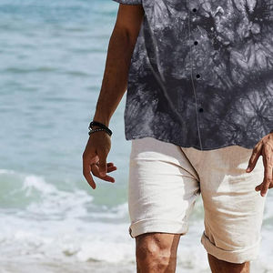 Chemises décontractées d'été pour hommes, style hawaïen, écologiques, respirantes, en polyester/coton, 1 pièce, prix bas, vente en gros - Product Image 5