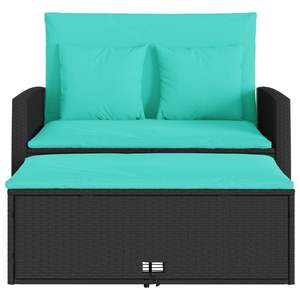 Canapé de jardin en rotin PE noir 2 places - Product Image 6