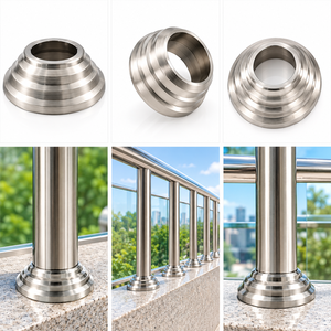 Poignée de balustrade moderne personnalisée en acier inoxydable forgé CNC, revêtement poudré, pour rampe d'escalier - Product Image 6
