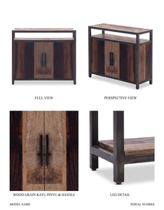 Albini Scandinavian Modern Solid Wood Nightstand Metal Frame Eco-Friendly Durable Multifunction <b>Storage</b> Dining Home Office Hotel - Product Image 3